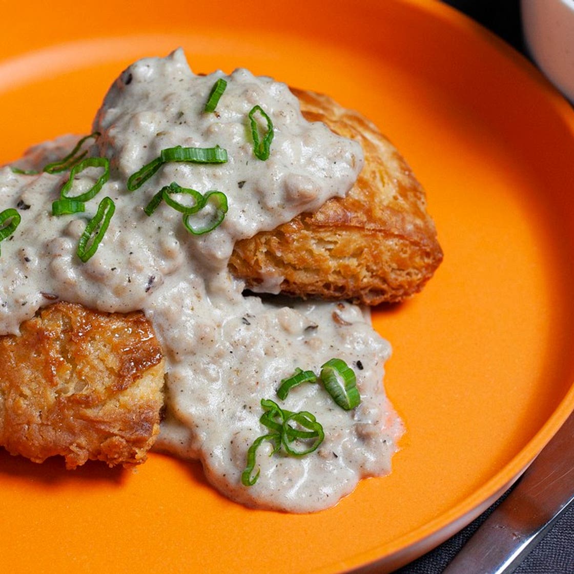 Flaky Layered Biscuits with Sausage Gravy Recipe