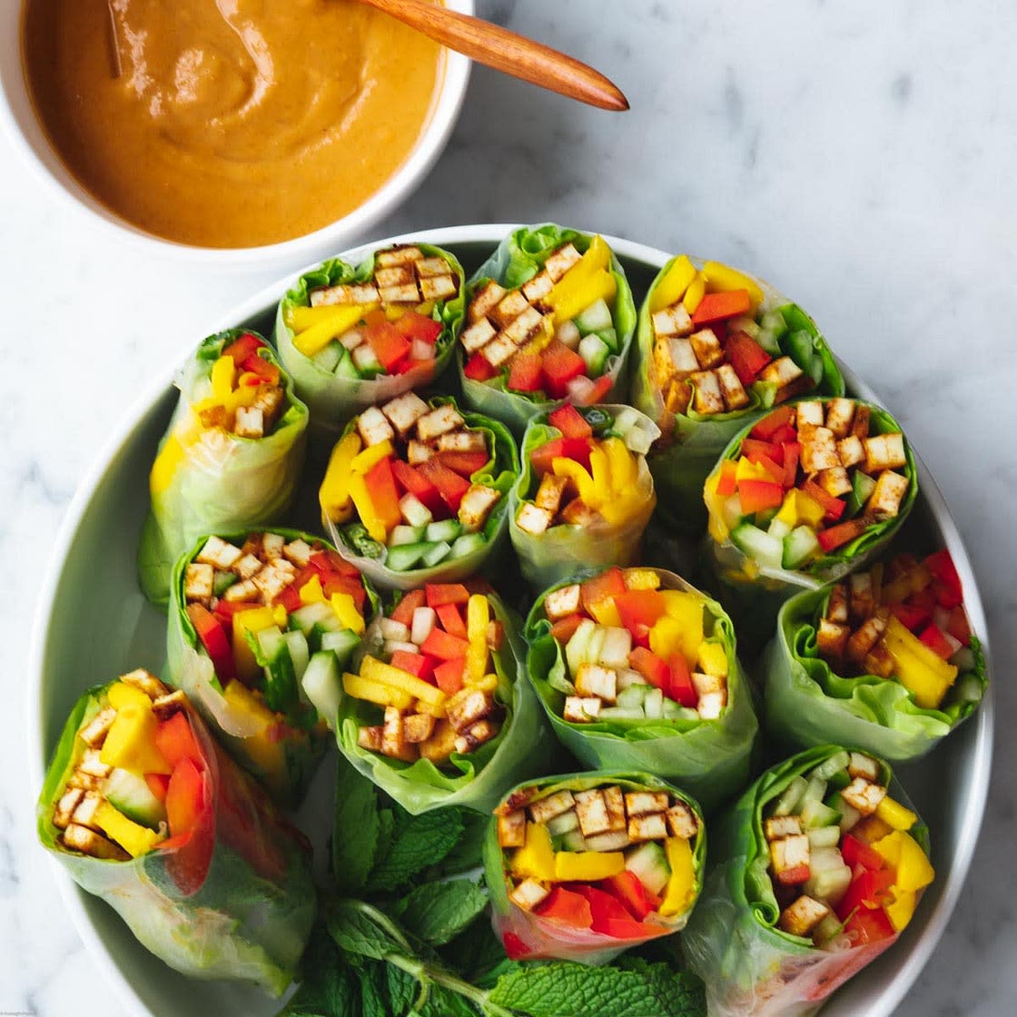 High-Protein Tofu Mango Summer Rolls