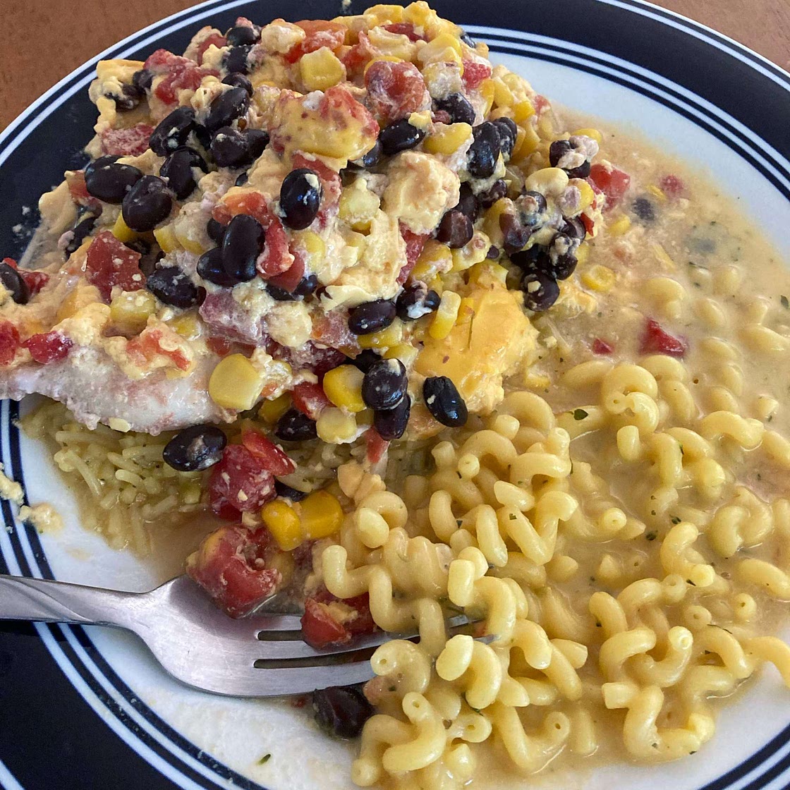One Dish Queso Chicken Bake {Easy Dinner Recipe}