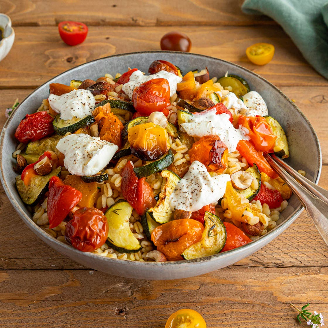 Salade de blé aux légumes grillés