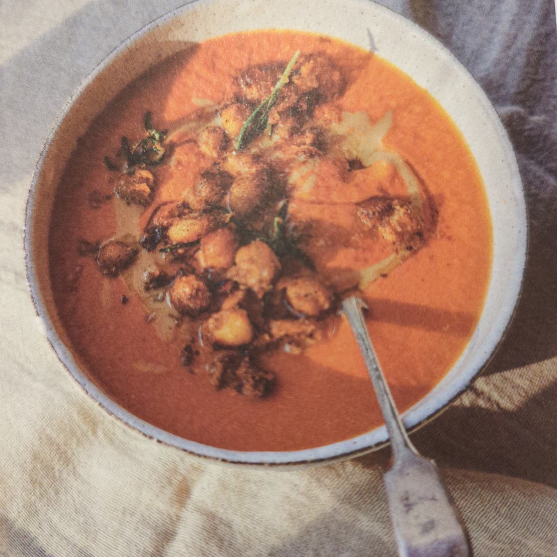 Carrot soup with tahini and rosemary