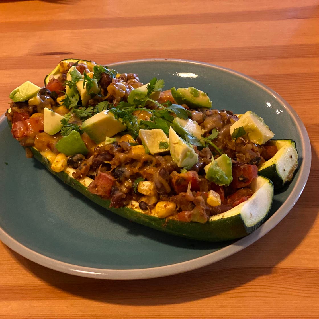 Vegetarian Taco Stuffed Zucchini Boats