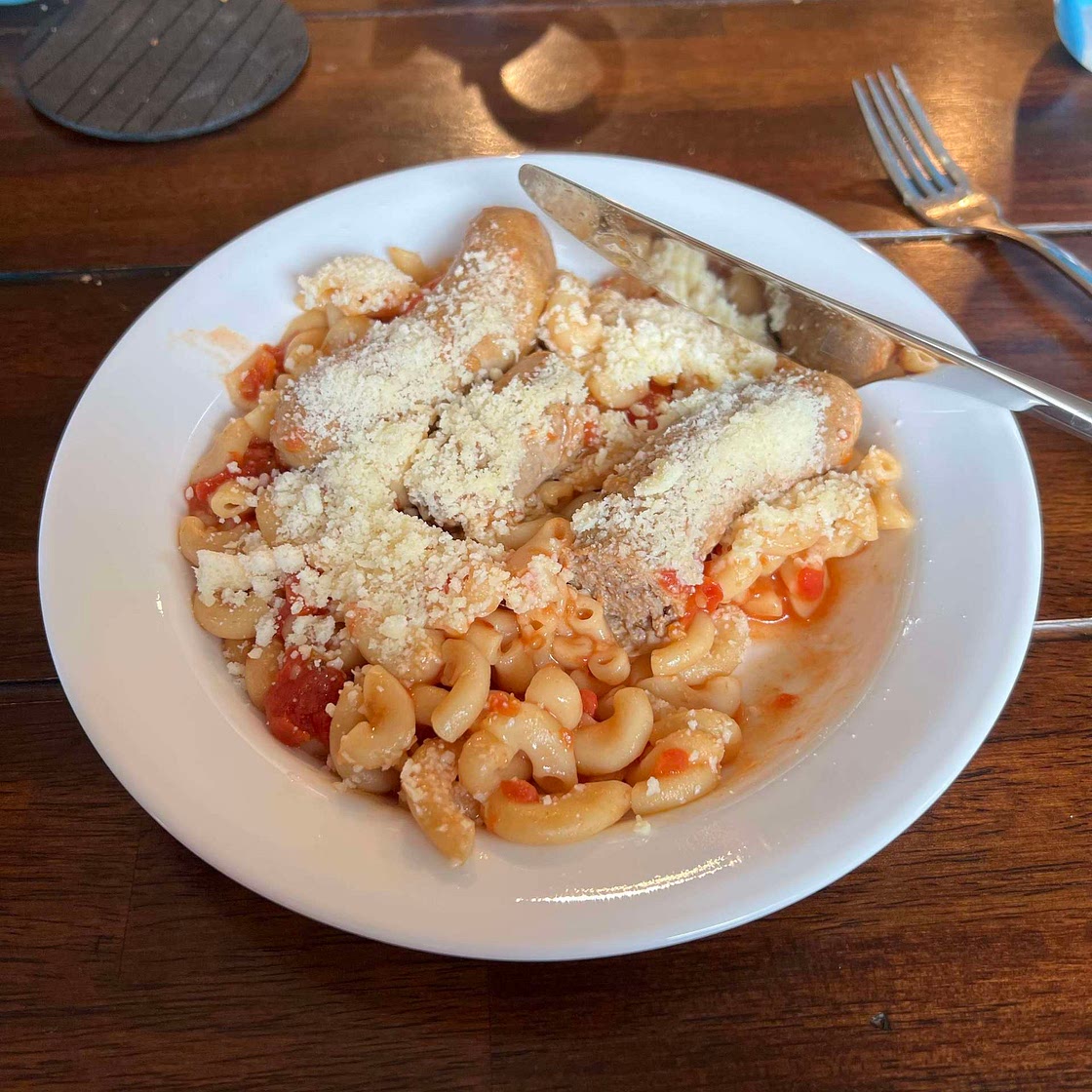 Instapot Tomato Macaroni with sausages