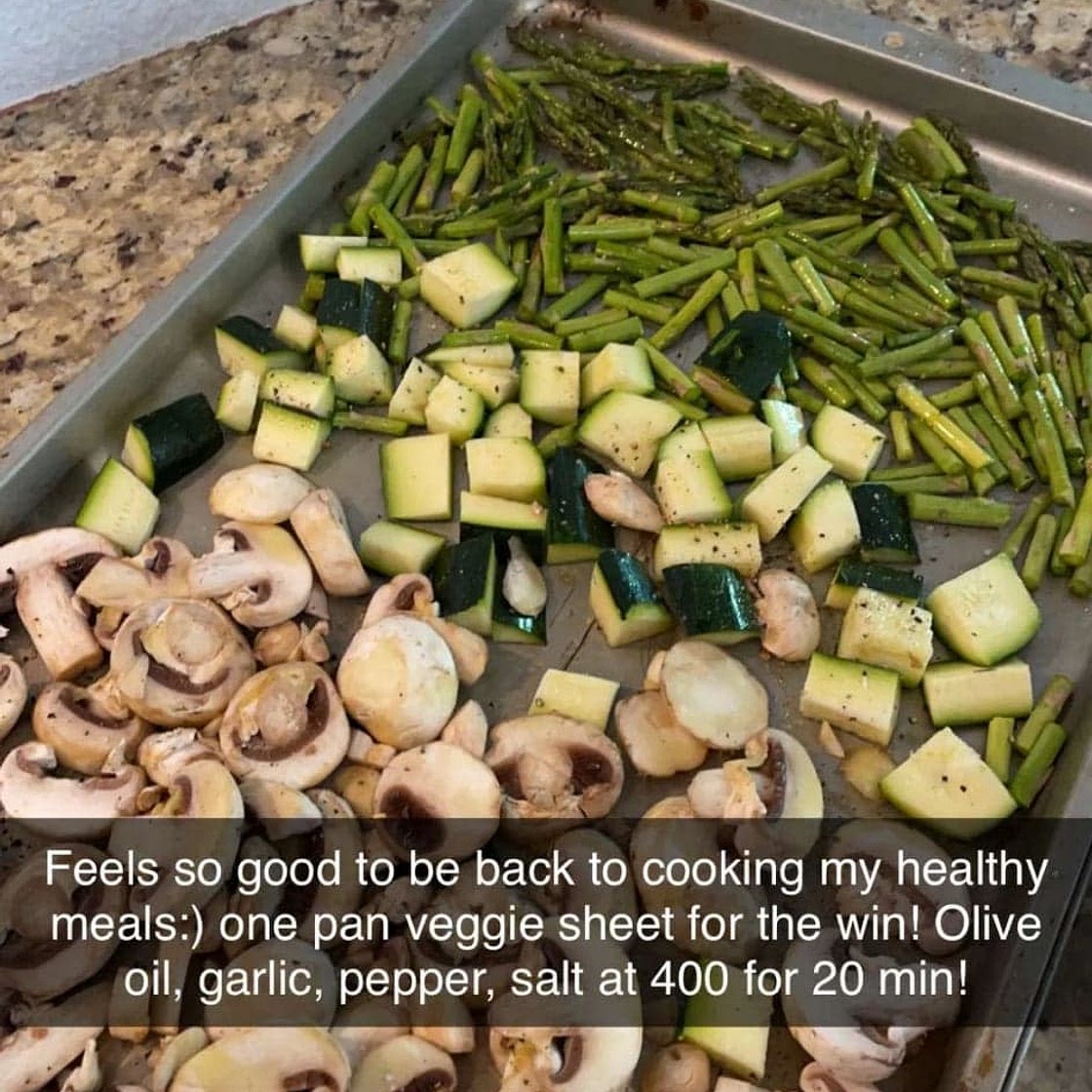 One pan roasted veggies