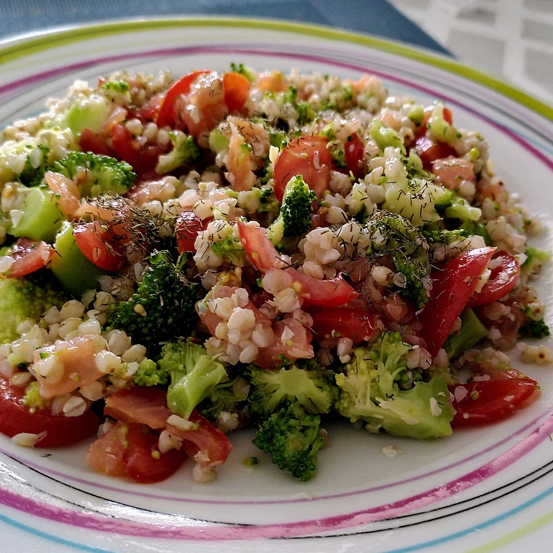 Salade de saumon et graines de sarasin