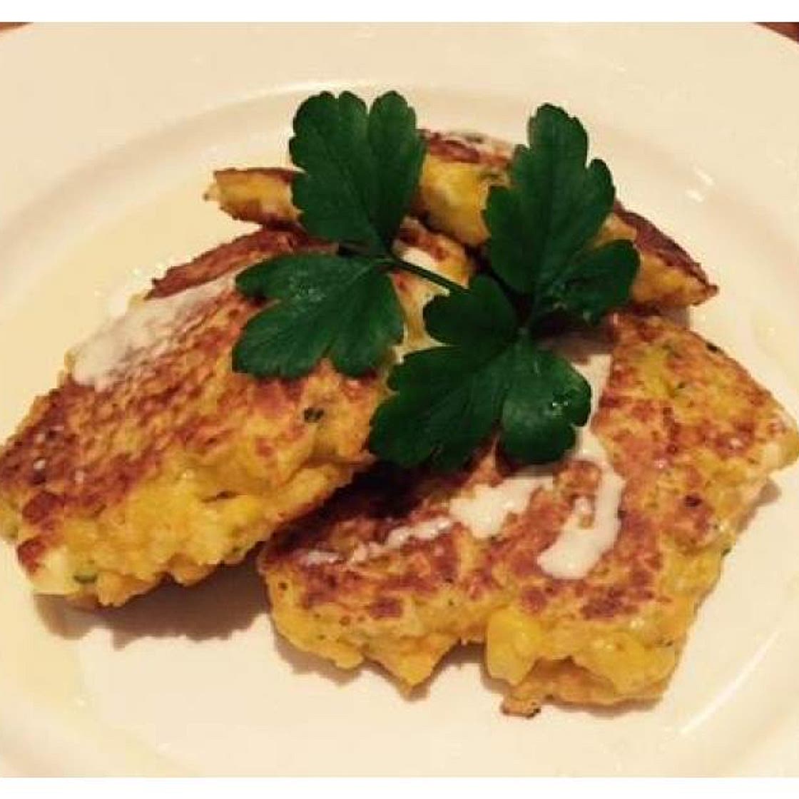 Chunky Haloumi, Sweet potato & Corn Fritters