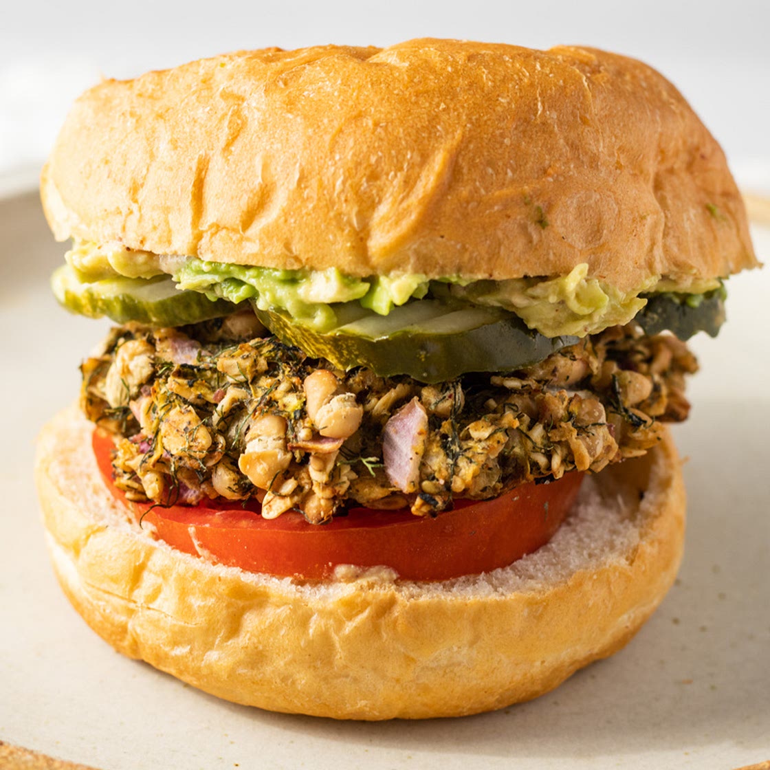 Mediterranean Zucchini White Bean Veggie Burgers