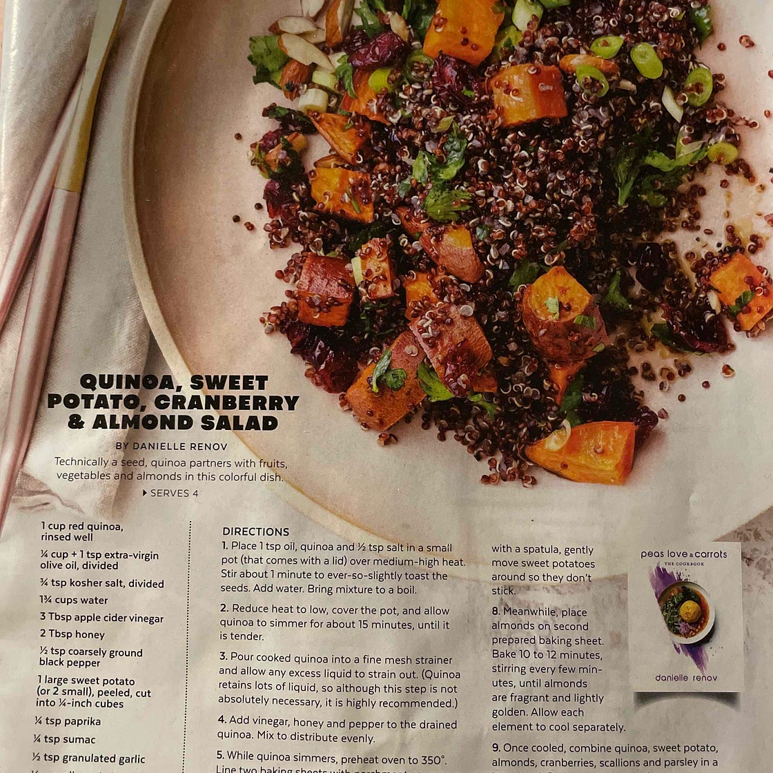 Quinoa Sweet Potato Cranberry & Almond Salad
