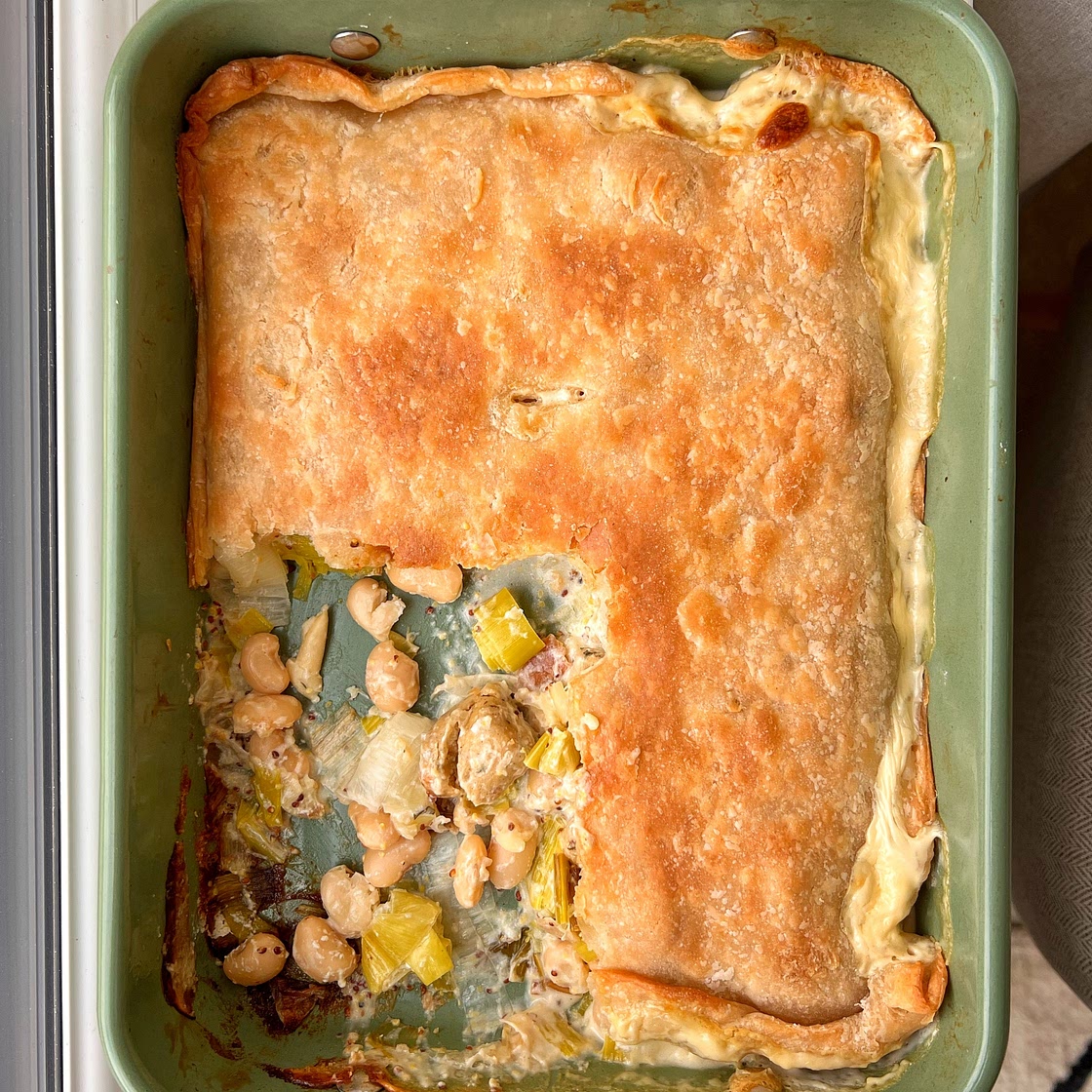 One Dish Sausage & Leek Pie