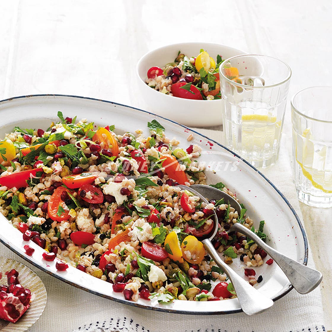 Pomegranate & barley tabouli salad