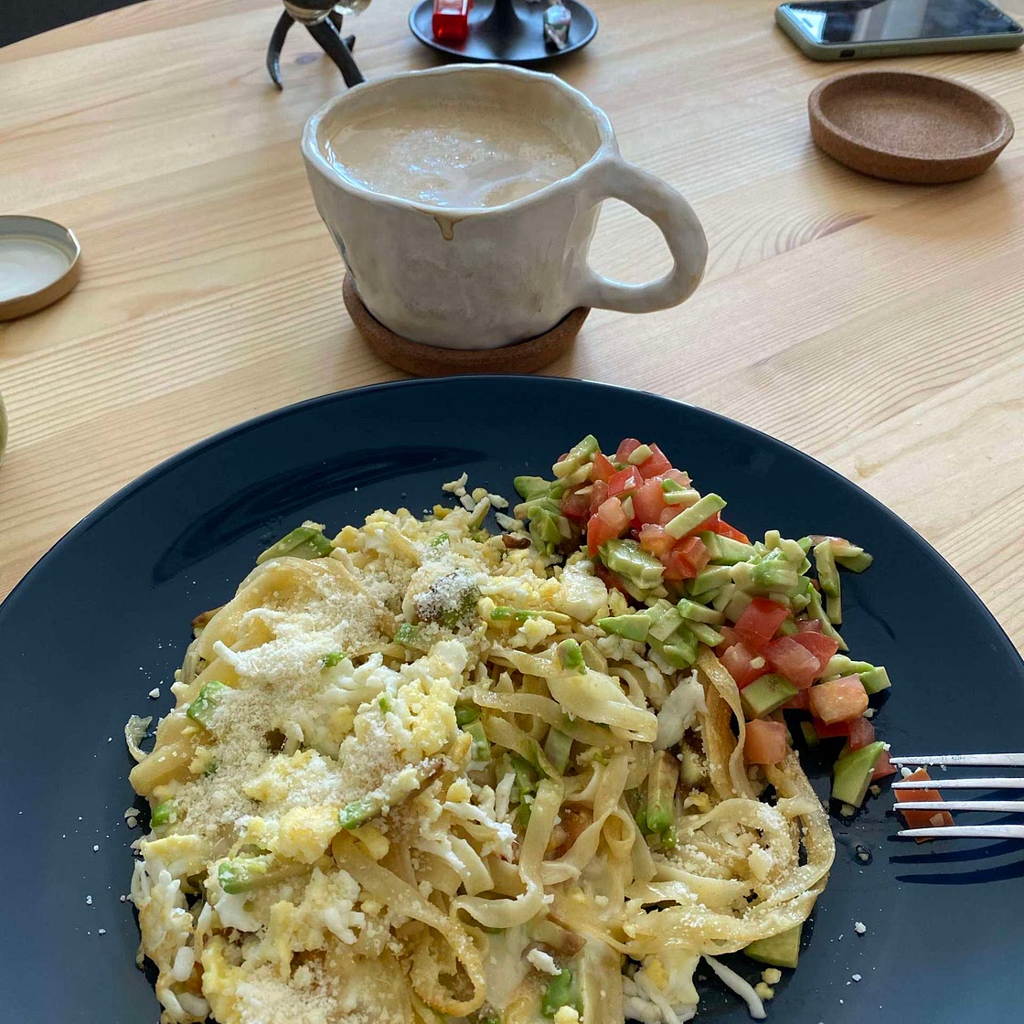 Breakfast with pasta
