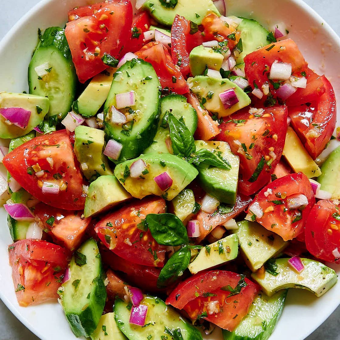 TOMATO CUCUMBER & AVOCADO SALAD