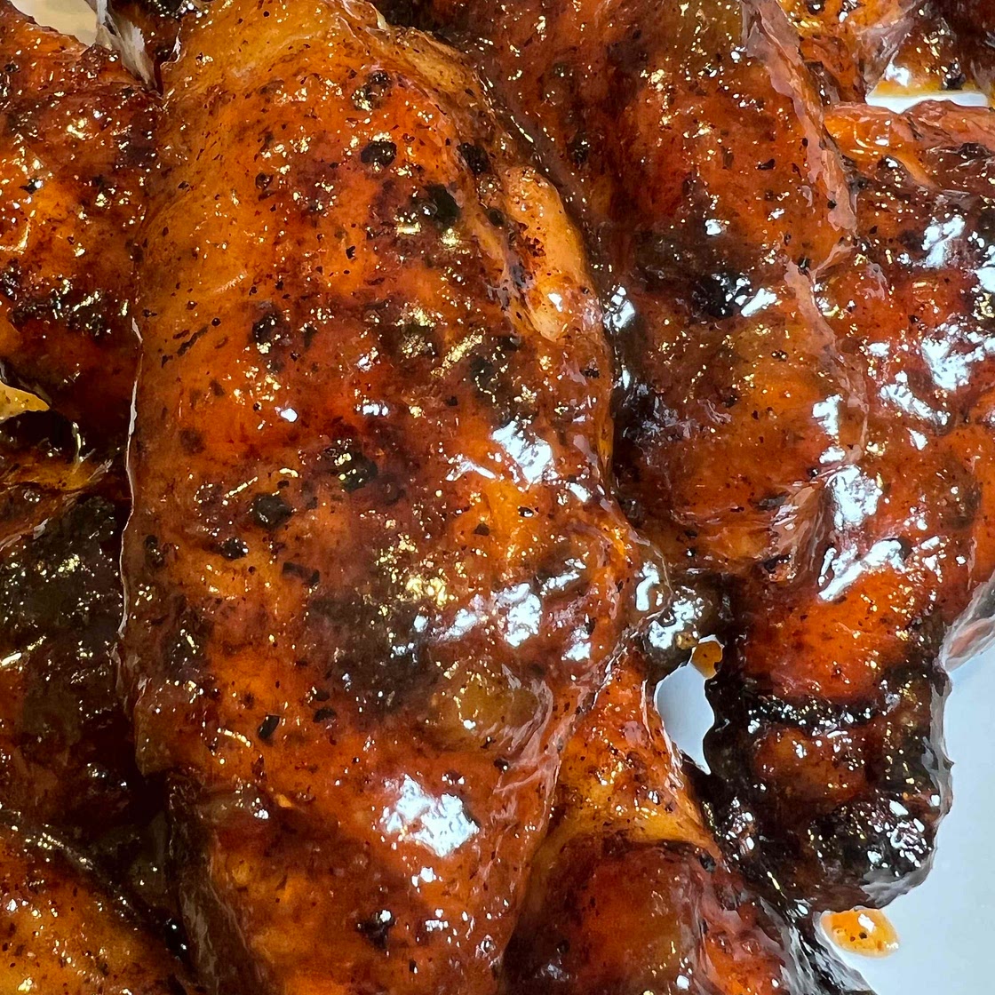 Grilled Peach Bourbon Chicken Wings