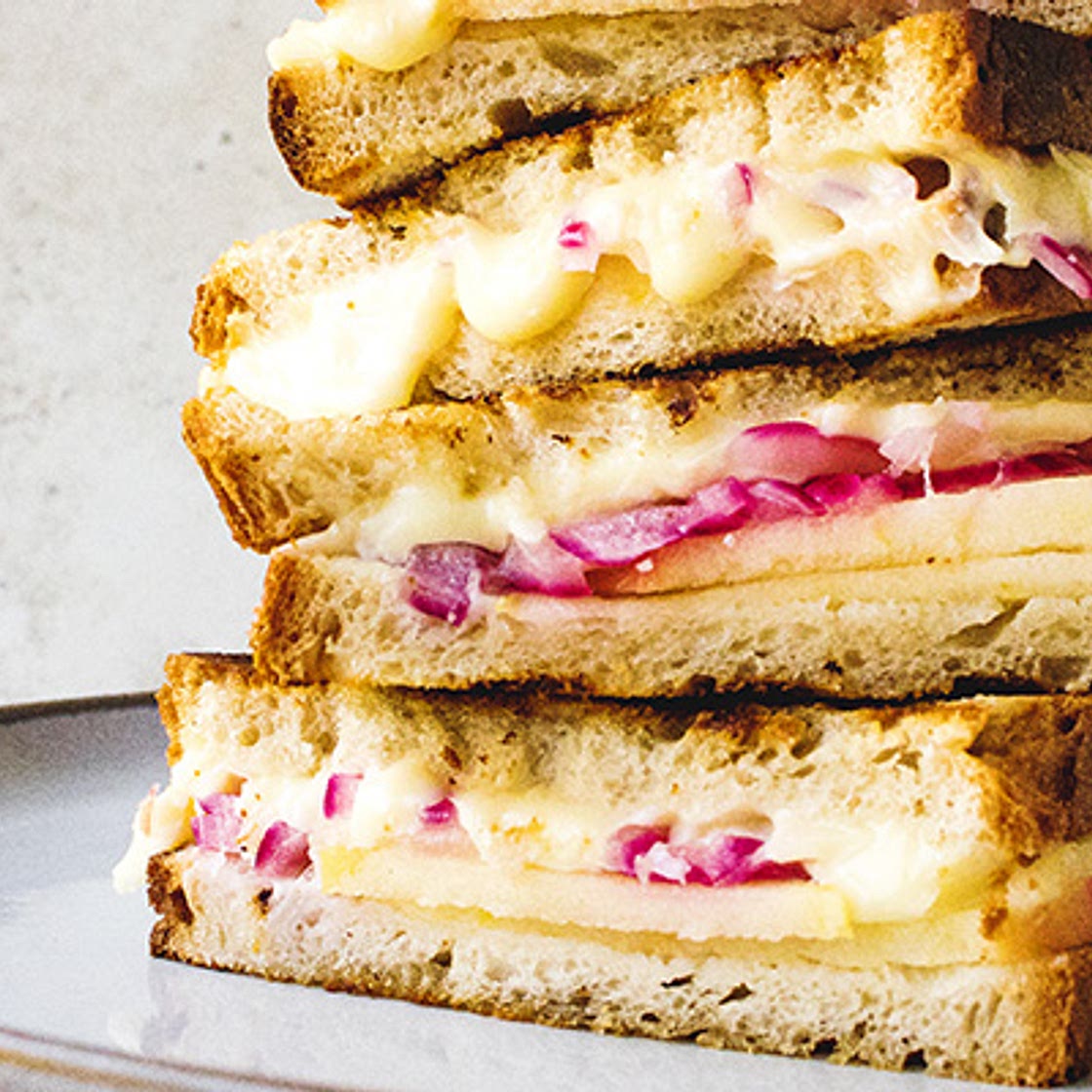 Pickled Red Onion and Apple Grilled Cheese Sandwich