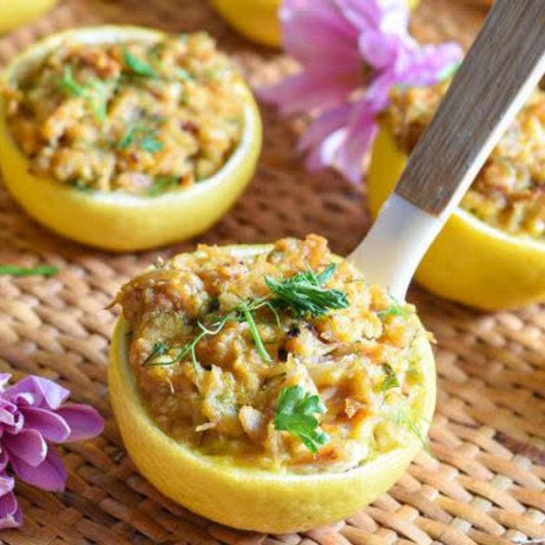 Crab Cake Stuffed Lemons