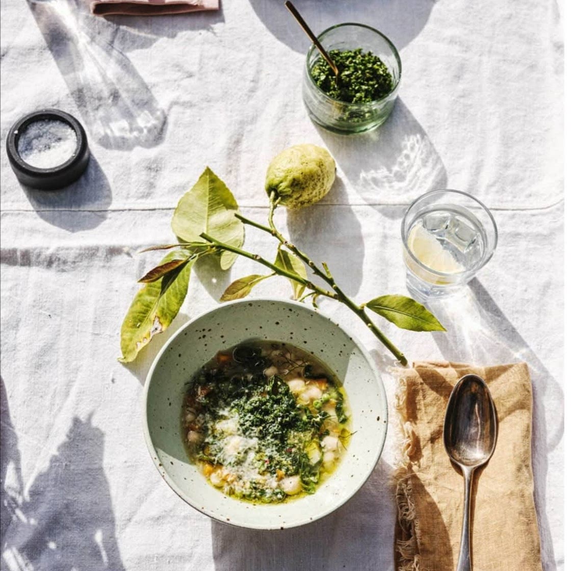 Four season white bean + greens soup
