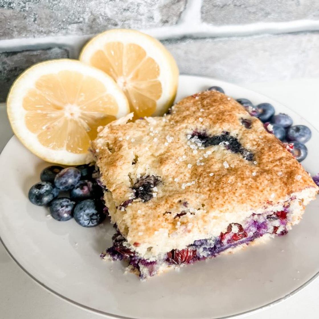 Lightened Up Blueberry Lemon Breakfast Cake Squares