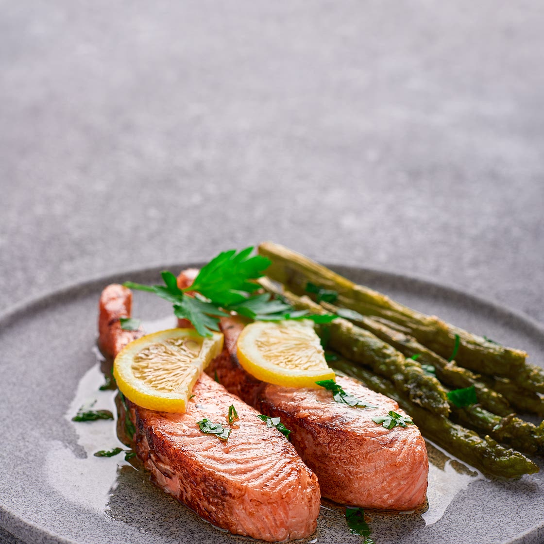 Filet de saumon et asperges