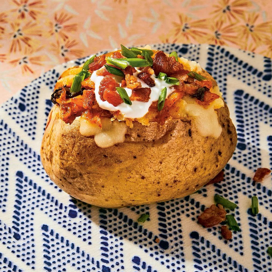 Caramelized-Kimchi Baked Potatoes