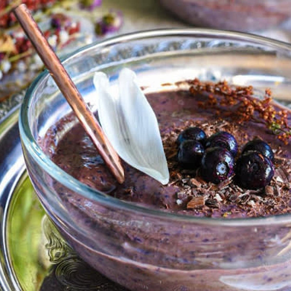 Chocolate Blueberry Silken Tofu Dessert