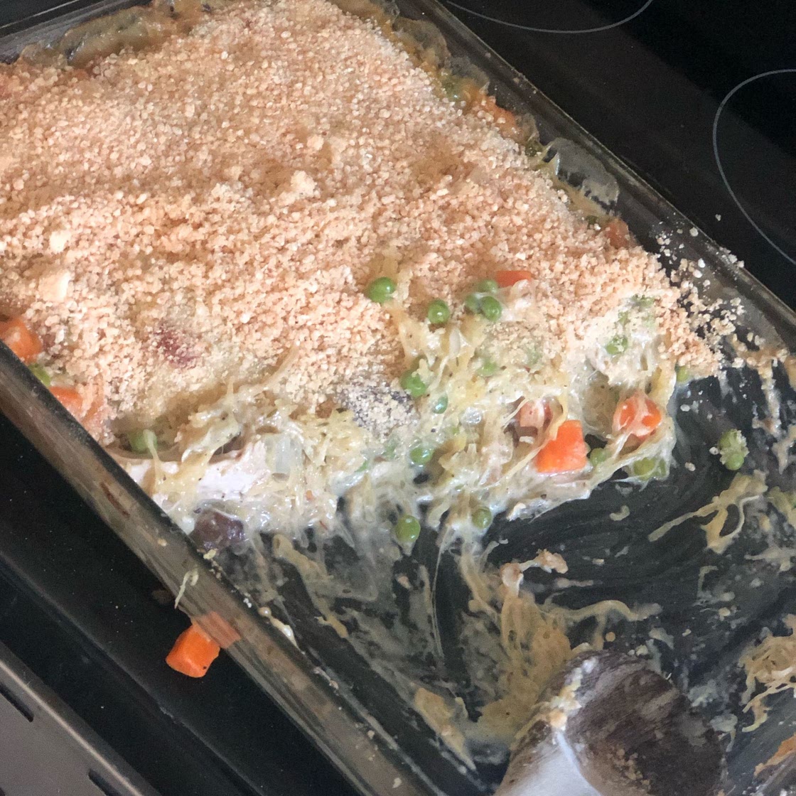 Chicken Pot Pie Spaghetti Squash Casserole