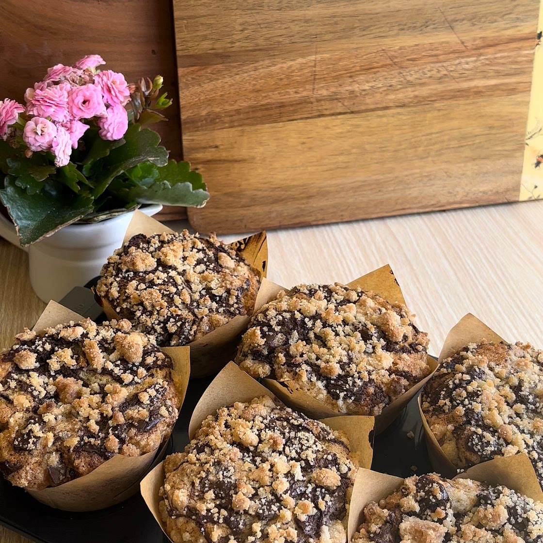 Chocolate Stuffed Banana Muffins