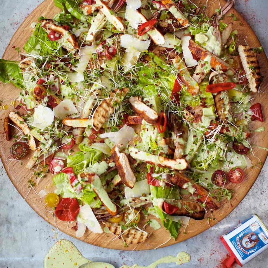 CRISPY POLENTA CHICKEN CAESAR SALAD