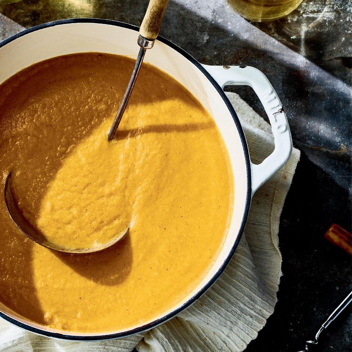 charred carrot soup with miso
