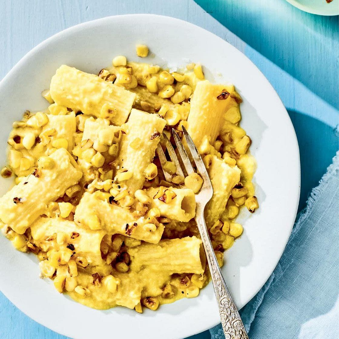 rigatoni with corn sauce & sizzled corn