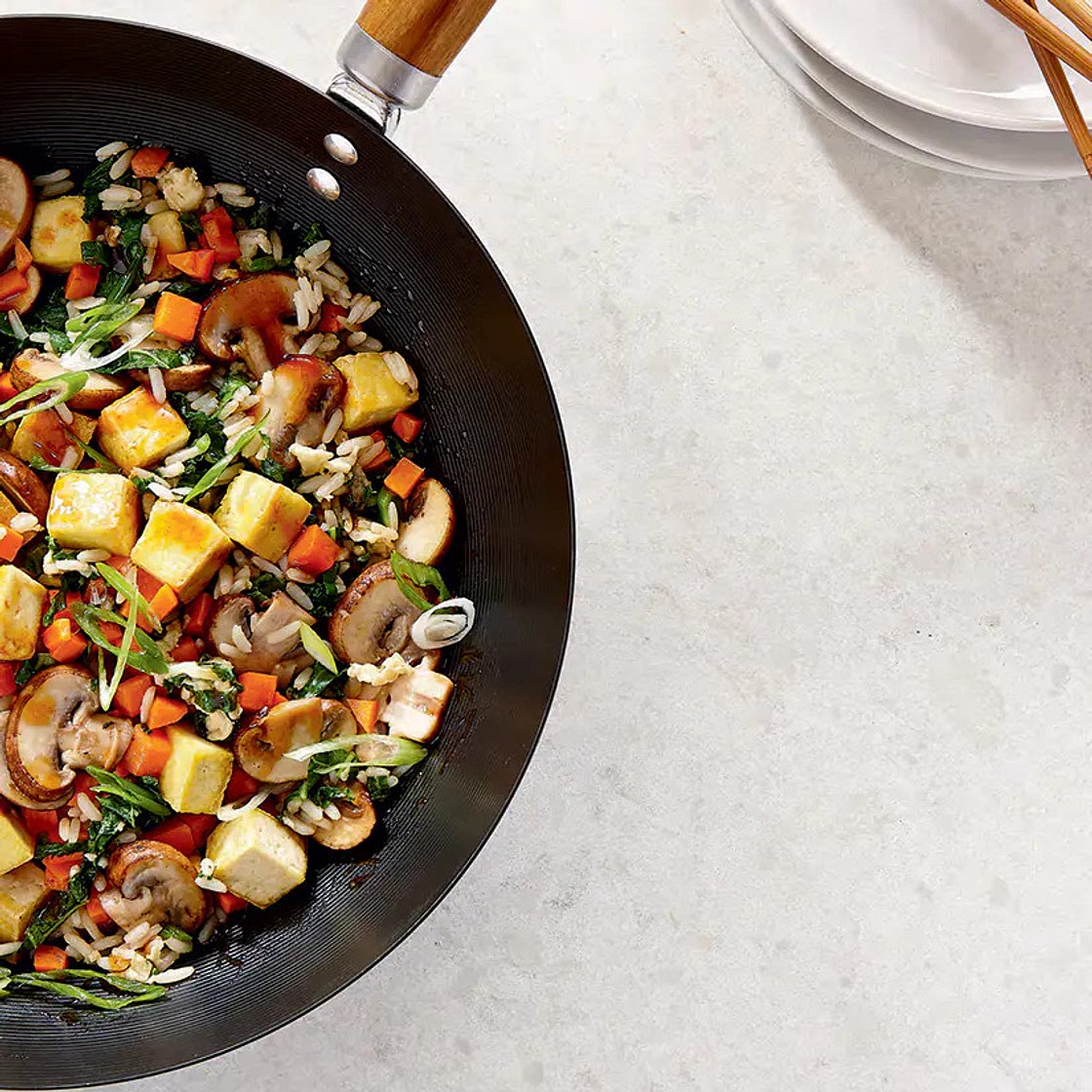 Recette de riz frit au tofu et au kale | Coup de Pouce