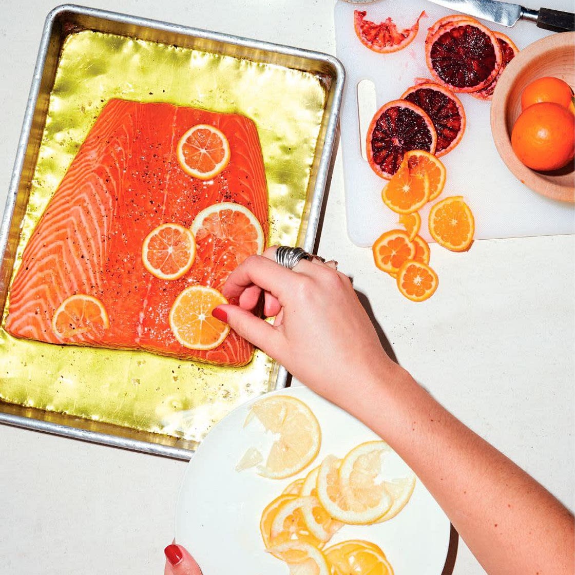 Slow Salmon with Citrus and Herb Salad