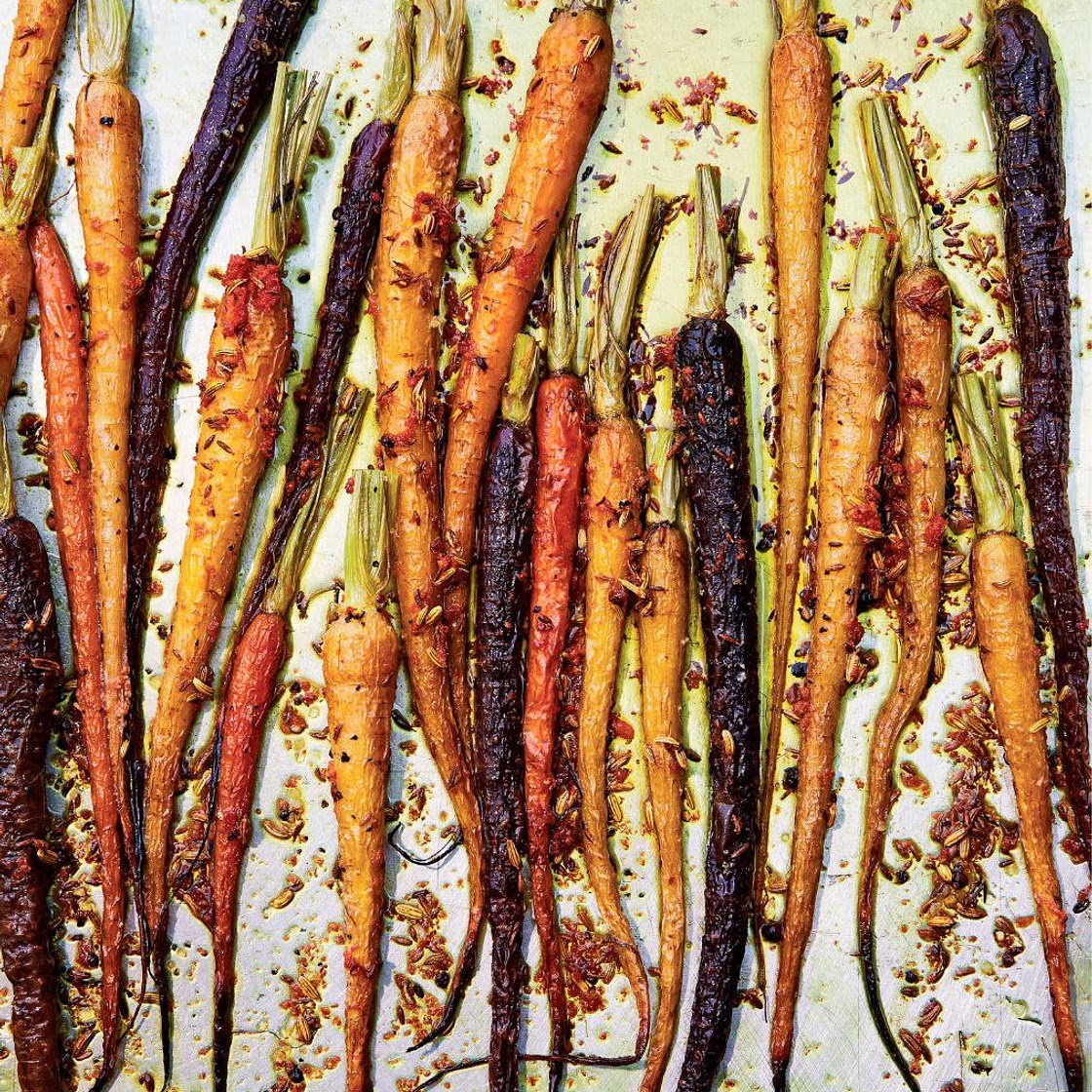 Turmeric-Roasted Carrots with Seeds and Labne