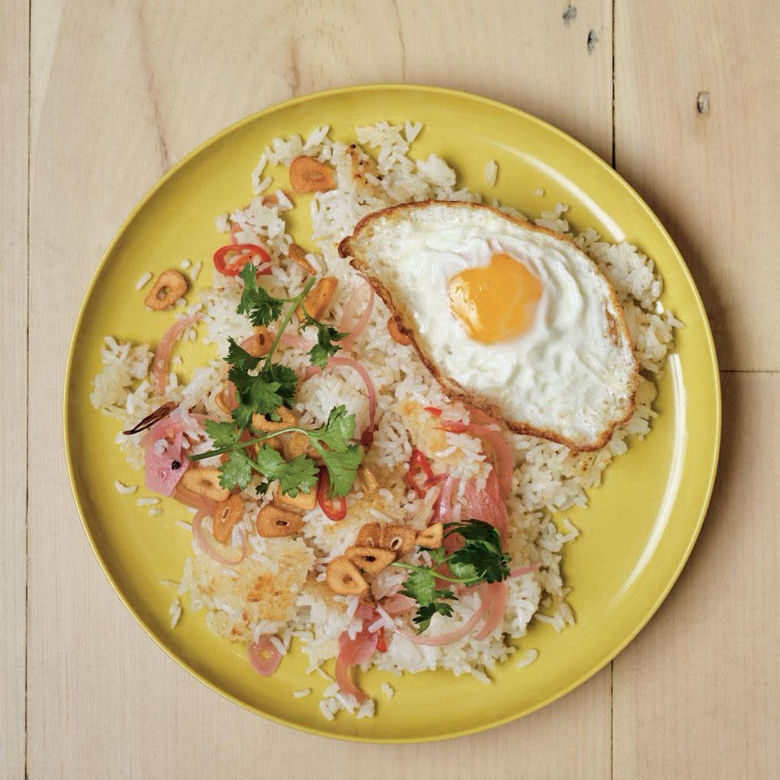 Salt-and-Pepper Crispy Rice with Garlic-Fried Eggs