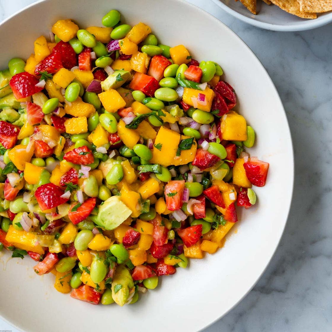 Mango Strawberry Avocado Edamame Salsa