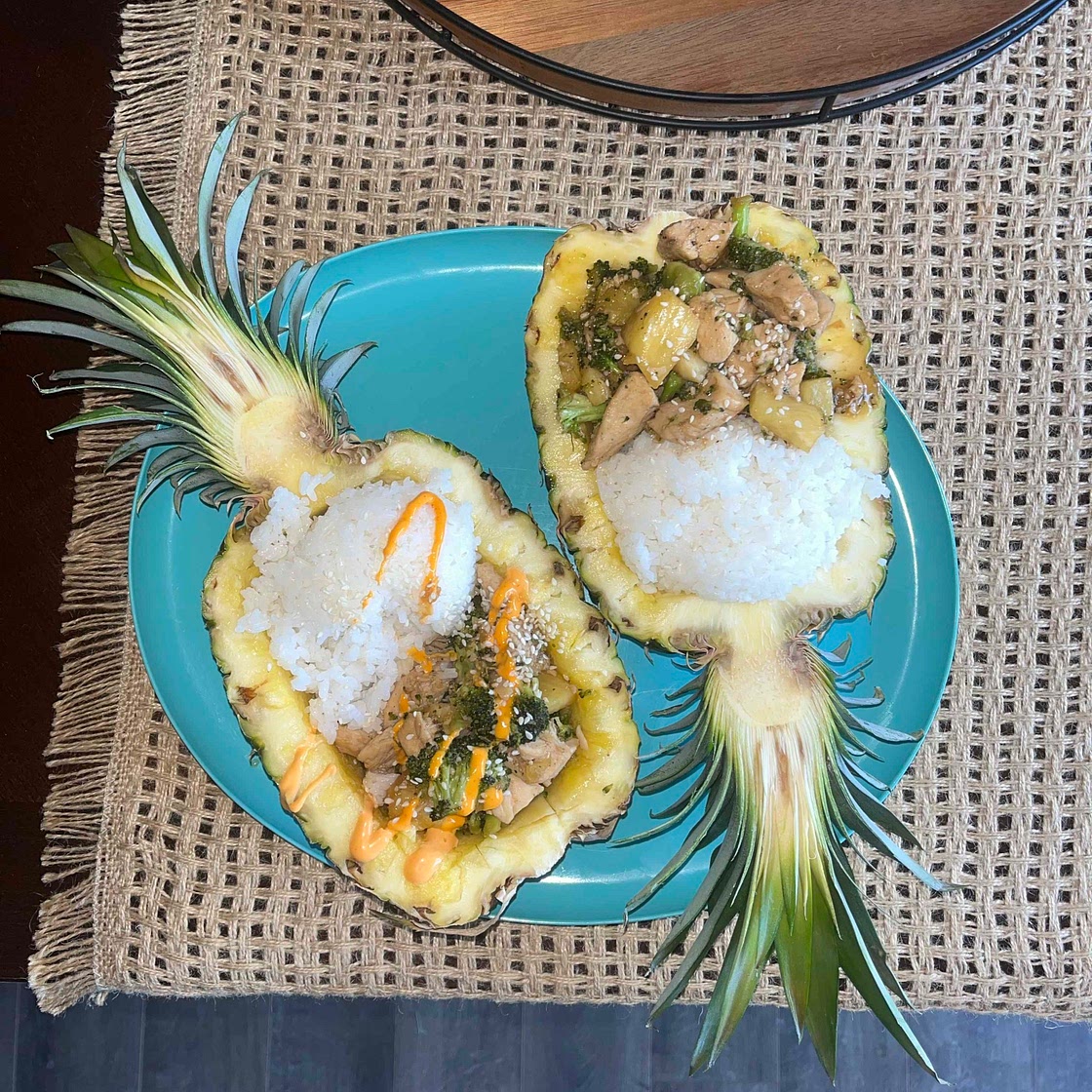 Chicken Teriyaki Pineapple Bowl
