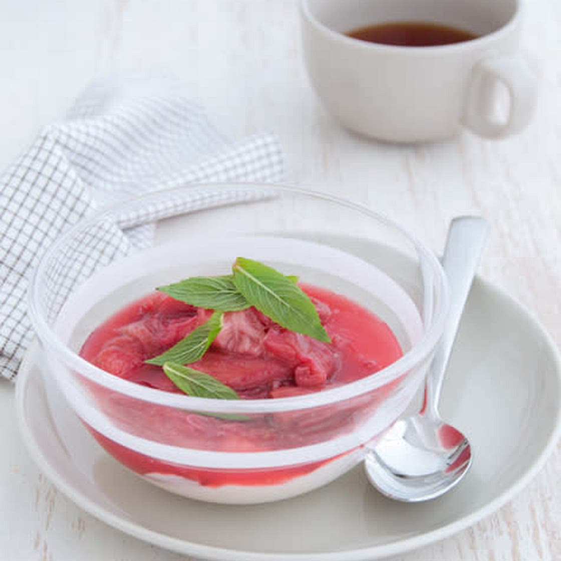 Poached Rhubarb with Ginger & Yoghurt