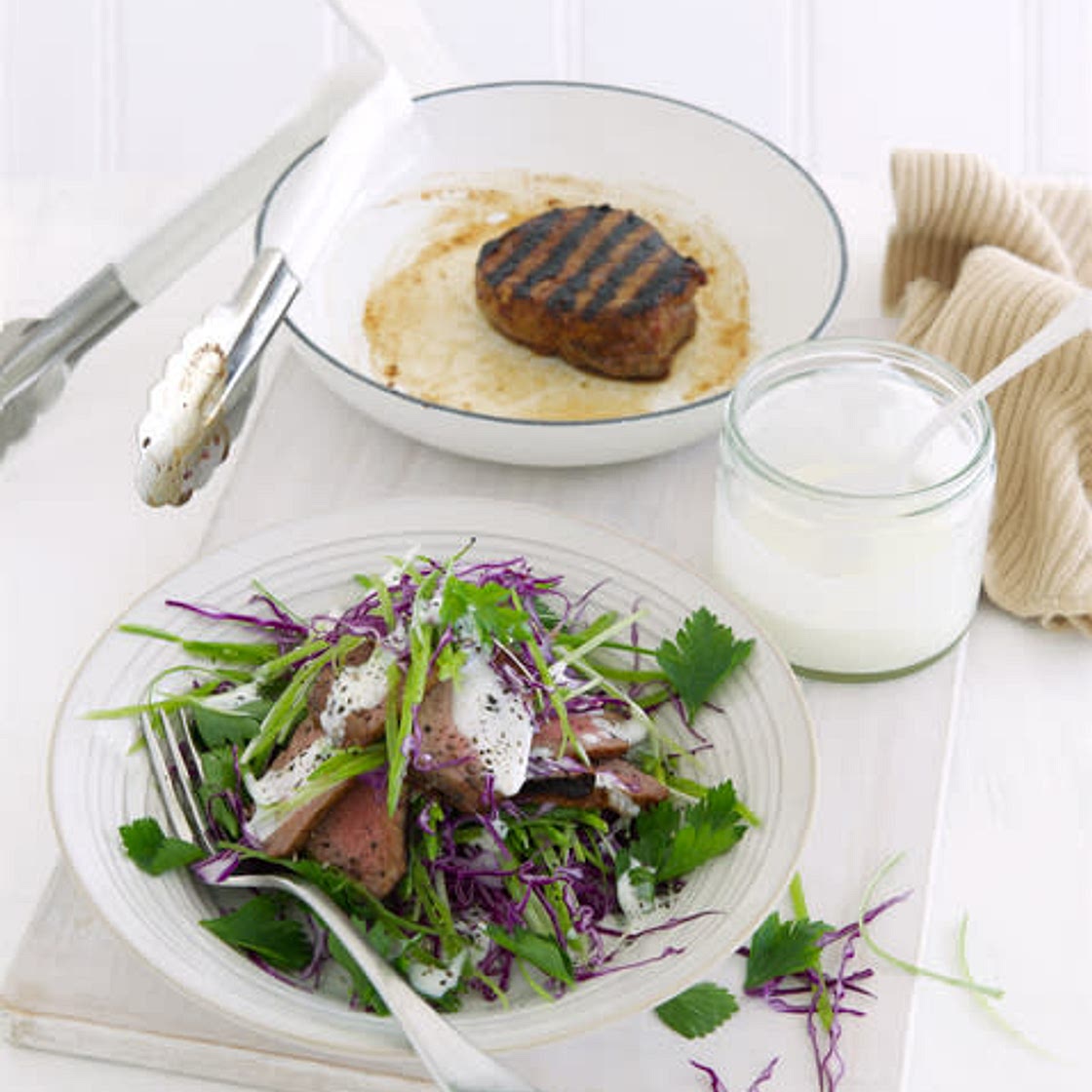 Sticky BBQ Beef with Shredded Slaw