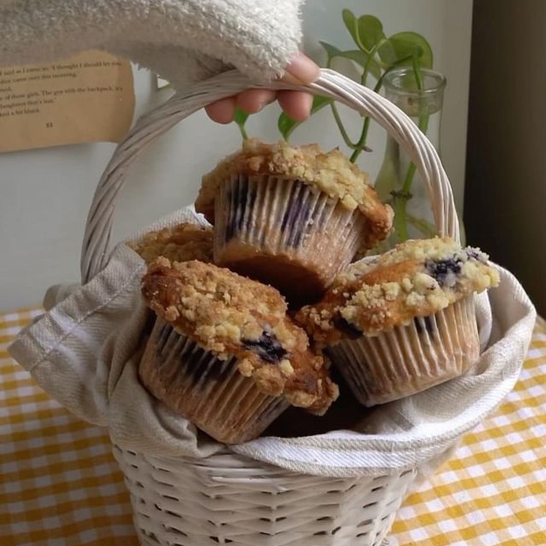 Blueberrie cupcakes with a crumble🫐✨