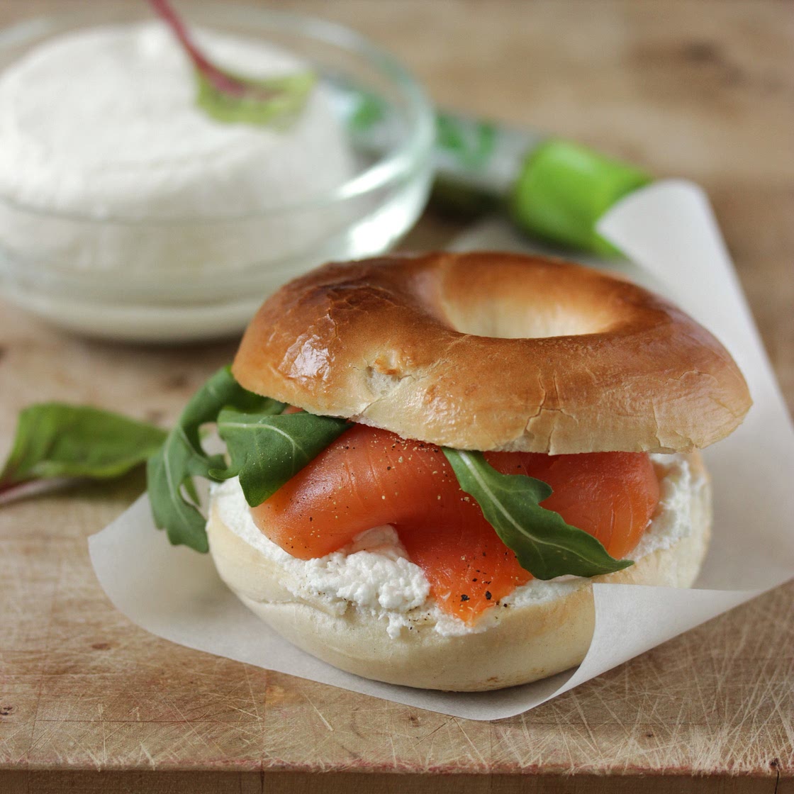 Bagels au saumon et chèvre frais