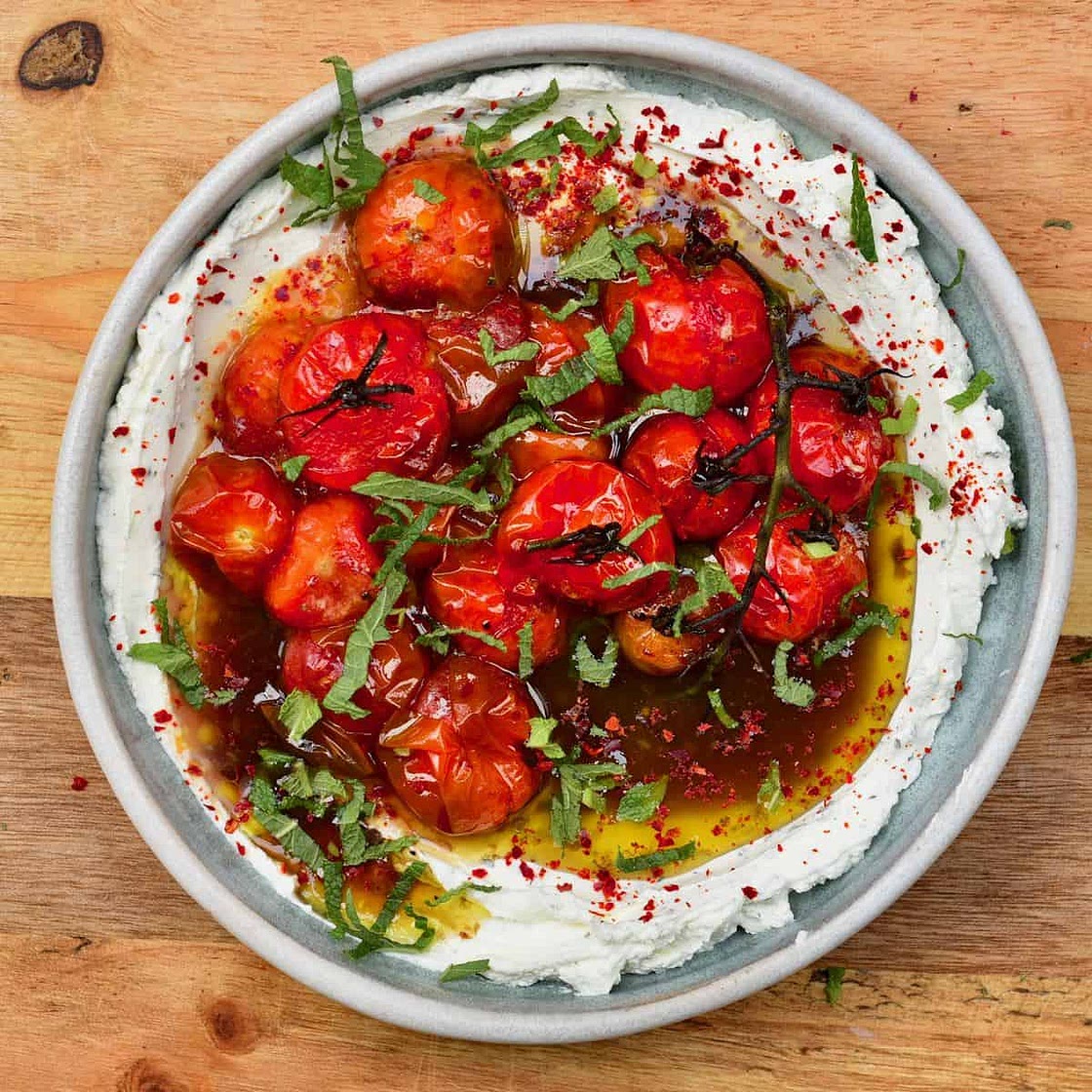 Labneh Dip With Roasted Tomatoes