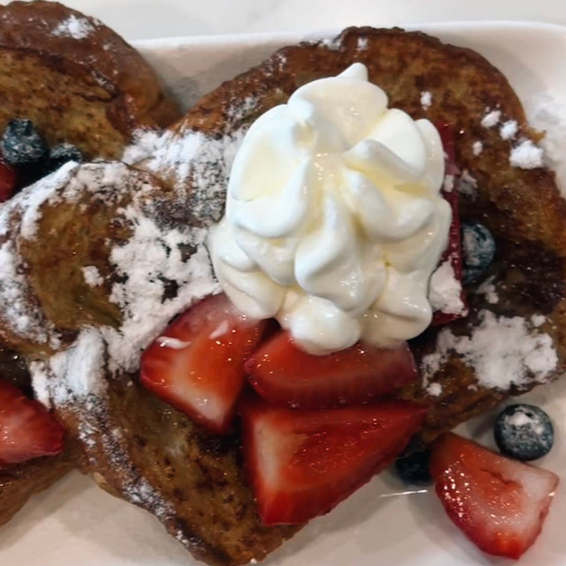 BEST FRENCH TOAST with BERRIES and CREAM