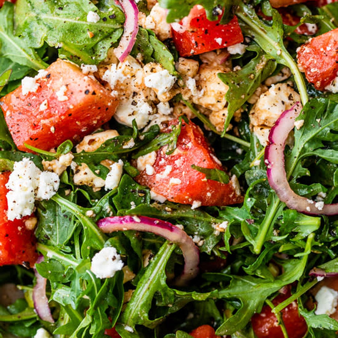 Watermelon Arugula and Feta Salad
