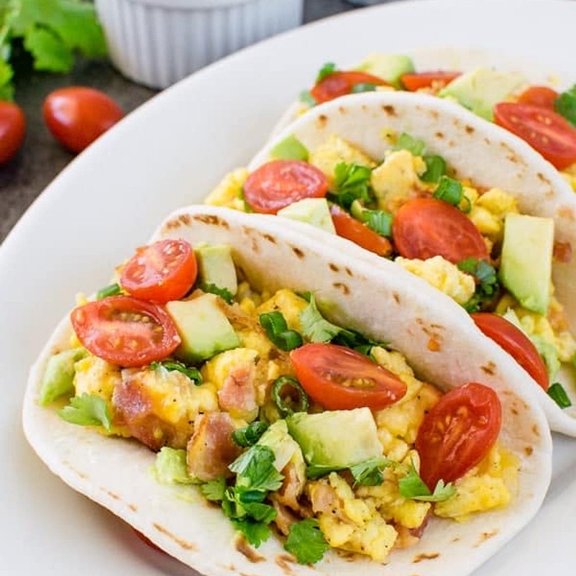 Breakfast tacos with eggs