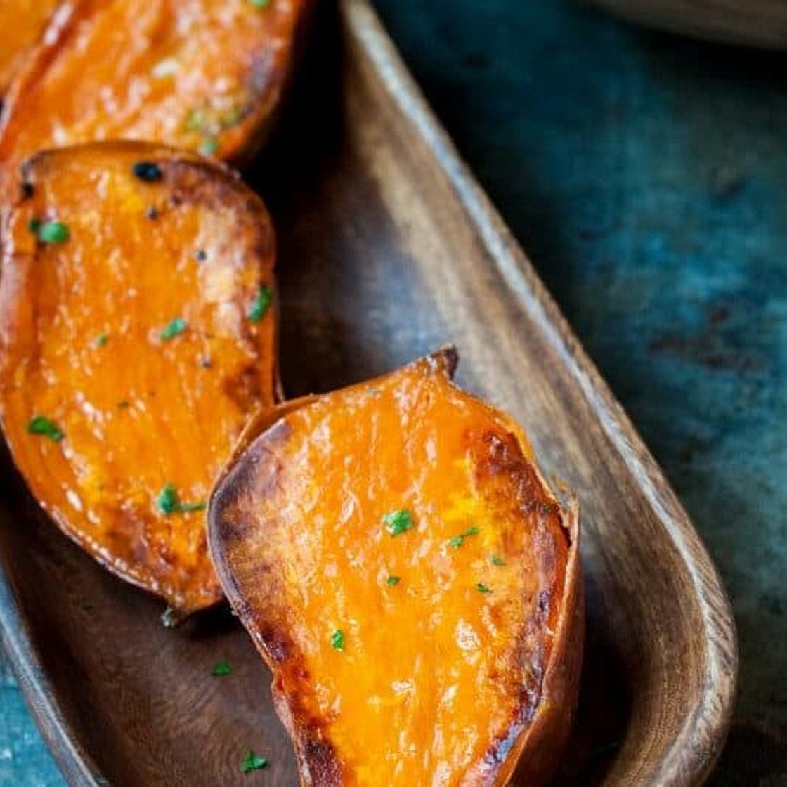 Oven Roasted Sweet Potato Halves