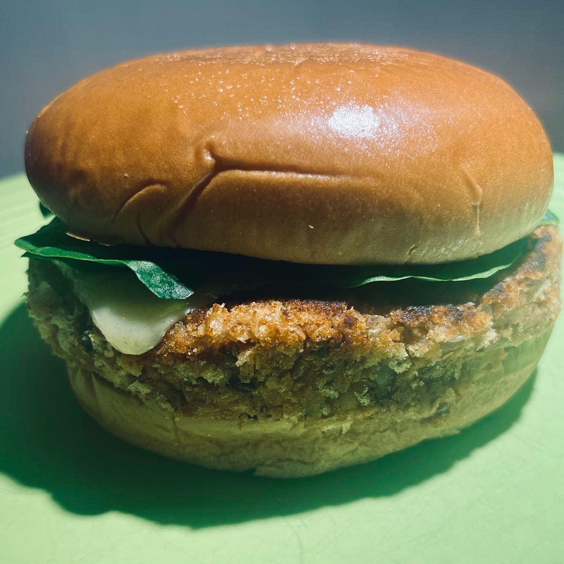 Chipotle-Bean Burgers with Cilantro Sauce