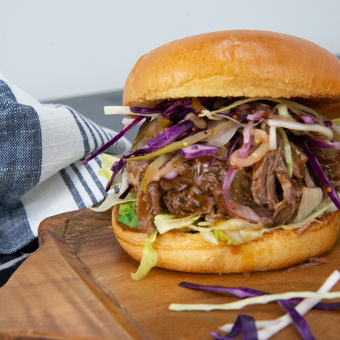 Beer Braised Beef Burgers