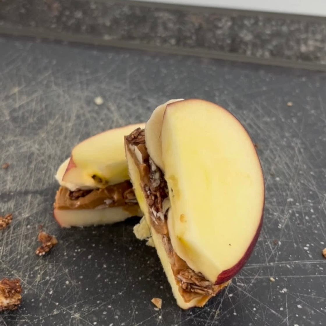 Lotus Biscoff apple sandwich
