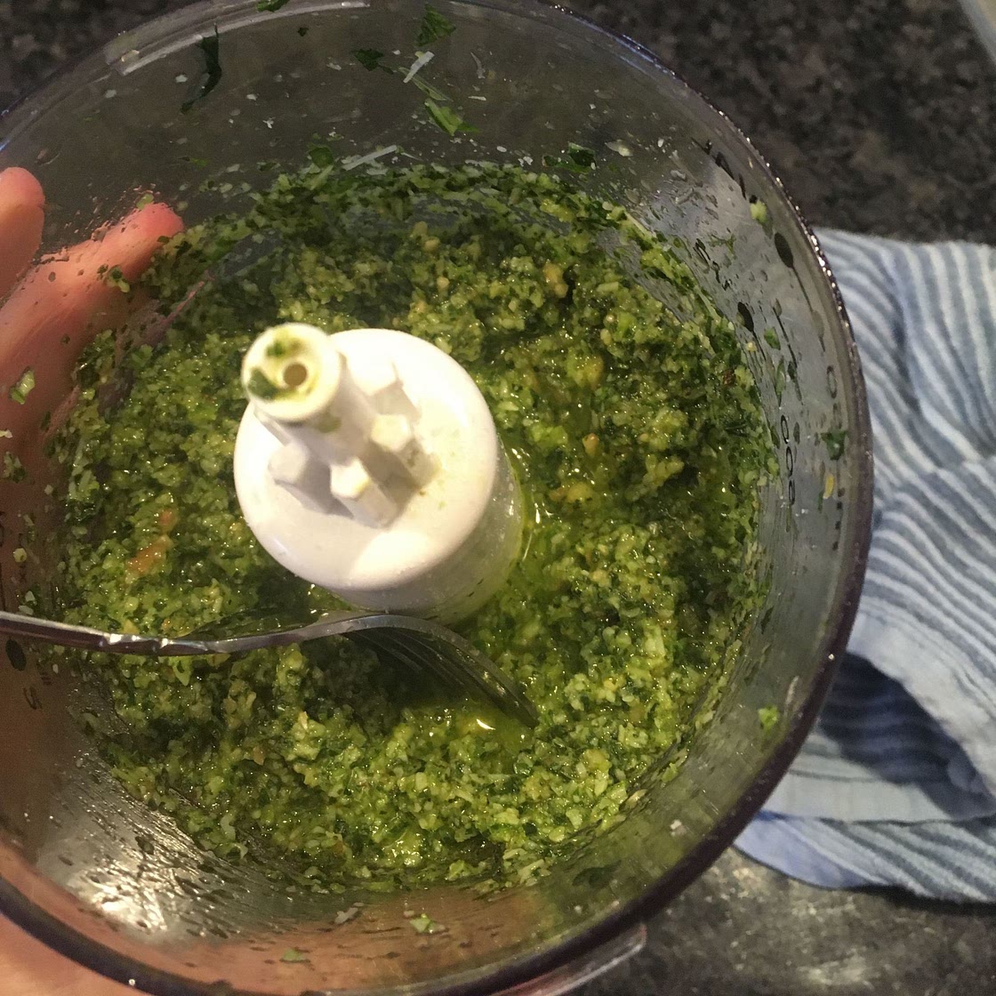 Garlic Scape and Basil Pesto