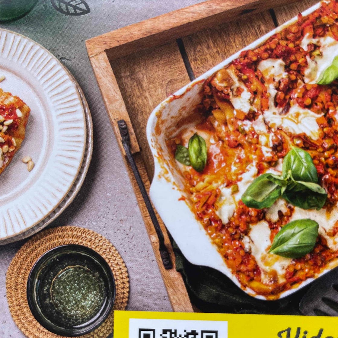 Lasagne mit roten Linsen