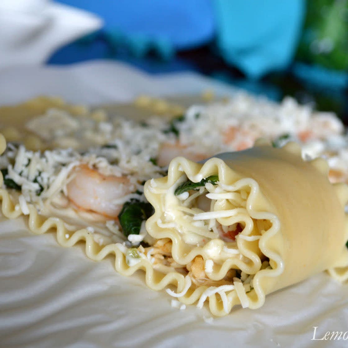 Seafood Lasagna Rolls